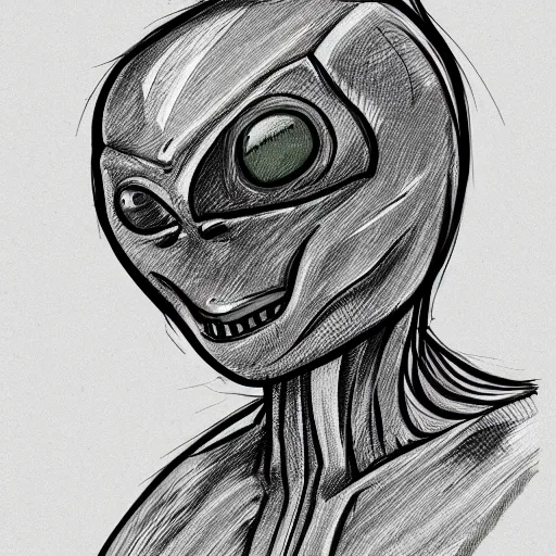 Image similar to sketch of an alien lifeform