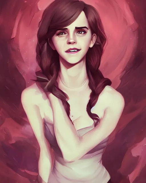 Image similar to beautiful full body Emma Watson smiling, art by lois van baarle and loish and ross tran and rossdraws and sam yang and samdoesarts and artgerm, digital art, highly detailed, intricate, sharp focus, Trending on Artstation HQ, deviantart, unreal engine 5, 4K UHD image