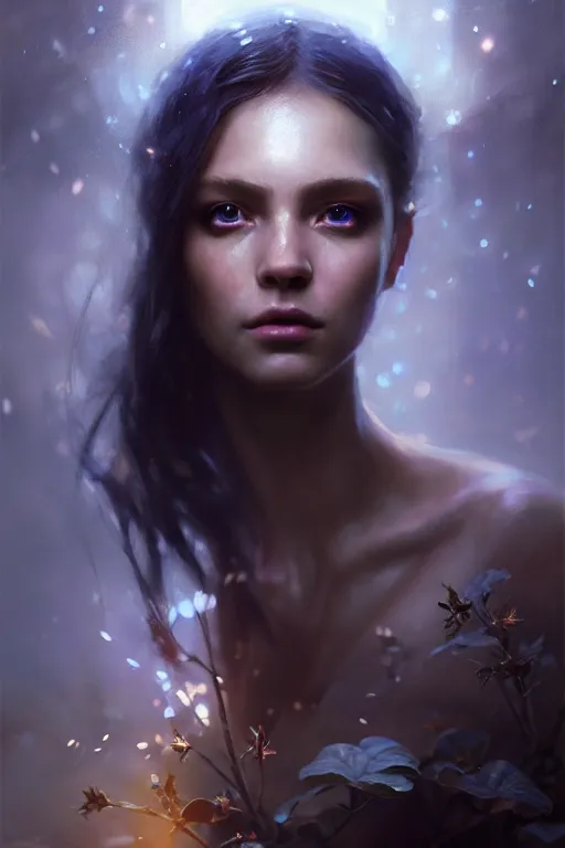 Image similar to cinematic shot of an epic portrait of a fairy dressed in military clothes, shiny skin, beautiful eyes, beautiful, small details, night setting, realistic poster with volumetric light from craig mallism, artgerm, jeremy lipkin and michael garmash, unreal engine, radiant light, detailed and complex environment, digital art, trends at art station, a masterpiece