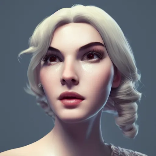 Image similar to beautiful girl portrait from 1950, character concept style trending on artstation concept art detailed octane render cinematic photo-realistic 8k high detailed