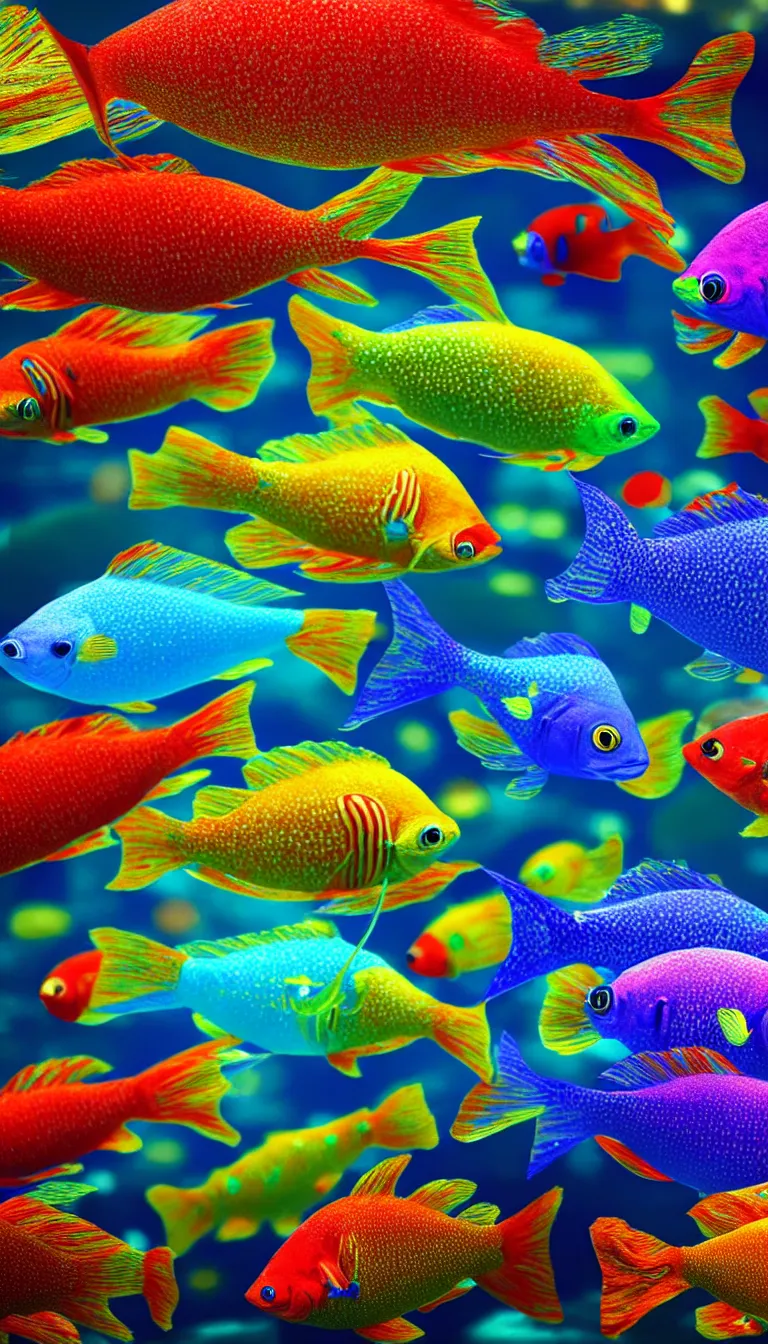 highly detailed photo of beautiful colorful fishes | Stable Diffusion