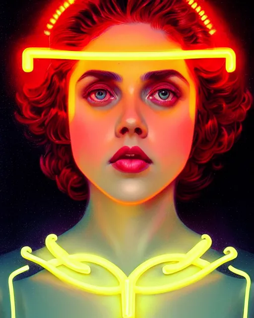 Image similar to symmetry portrait of poly styrene, neon plastic, glowing lights intricate, elegant, highly detailed, digital painting, artstation, concept art, smooth, sharp focus, illustration, art by artgerm and greg rutkowski and fra angelico and alphonse mucha