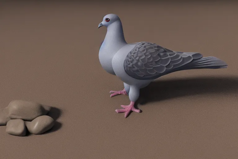 Prompt: a pigeon being sculpted from wet clay, studio lighting, studio photography, 3 d model, 3 d render, unreal engine, octane render, cgi, 8 k