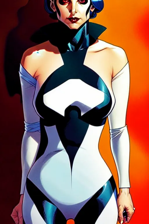 Image similar to artgerm, joshua middleton comic cover art, pretty domino marvel comics sarah michelle gellar entire full body, white skin, black spot covering left eye, symmetrical eyes, symmetrical face