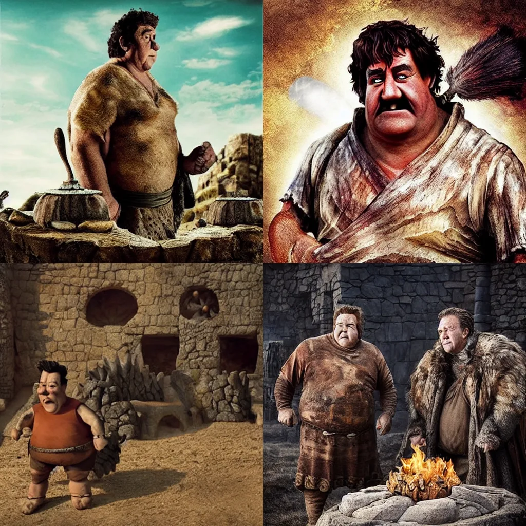 Prompt: “Fred Flintstone in Game of Thrones scene, cinematic style”
