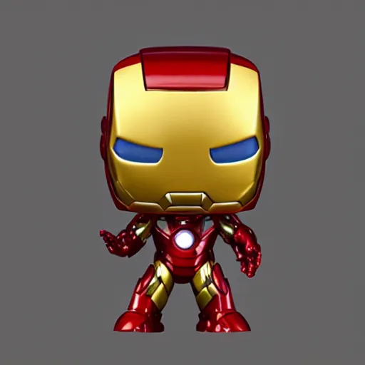 Image similar to iron man funko pop, 4k realistic photo