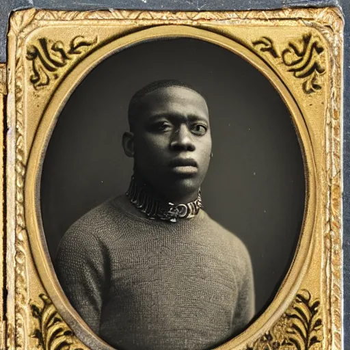 Image similar to A grime MC, ambrotype