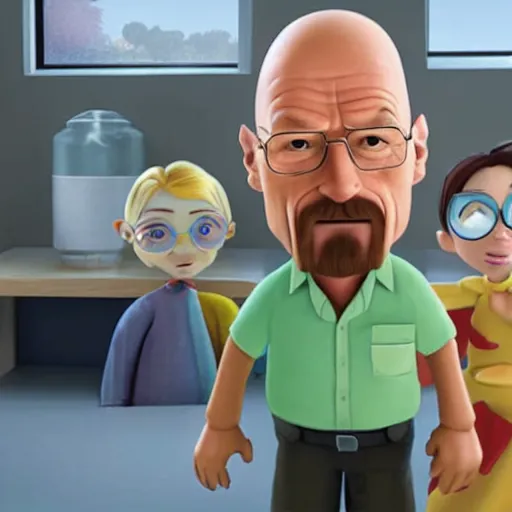 Image similar to walter white as a pixar character