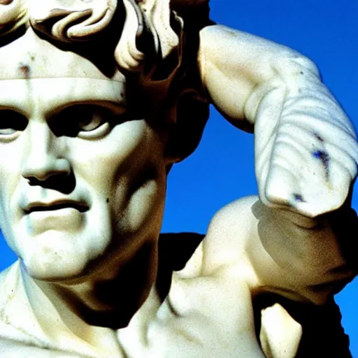 Prompt: jim carrey as a greek marble statue