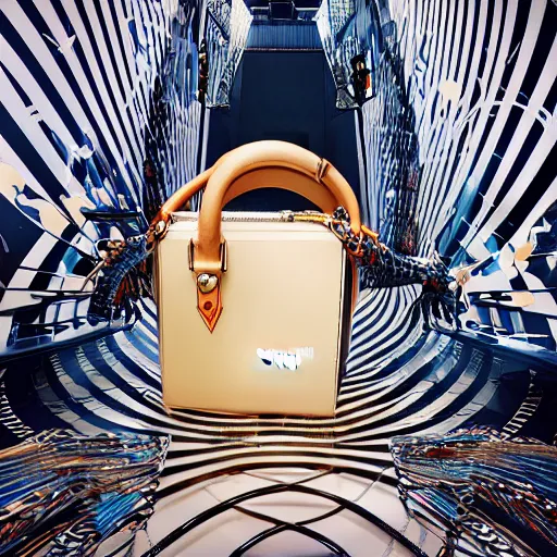 alien louis vuitton handbag,marble table, studio, Stable Diffusion