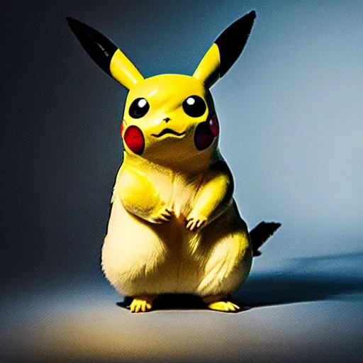 Prompt: Pikachu in real life, award winning photo by Annie Liebowitz, studio lighting