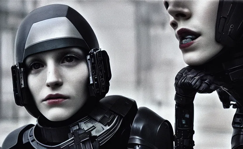 Image similar to cinestill 5 0 d candid photographic portrait by helen levitt of a feminine male android wearing black techwear on a brutalist dystopian spaceship, extreme closeup, modern cyberpunk moody emotional cinematic, solar storm, 8 k, hd, high resolution, 3 5 mm, f / 3 2, ultra realistic faces, ex machina