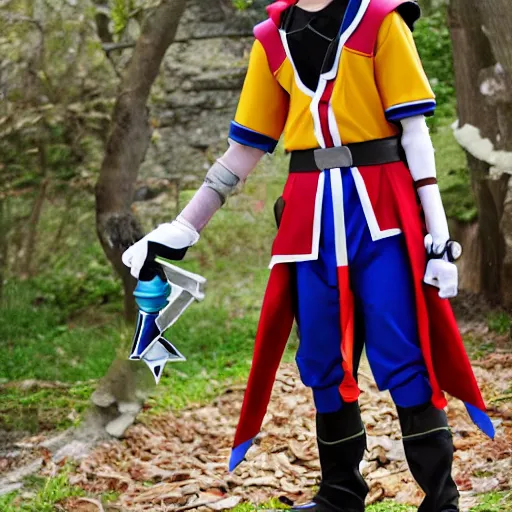 Image similar to sora cosplay, kingdom hearts