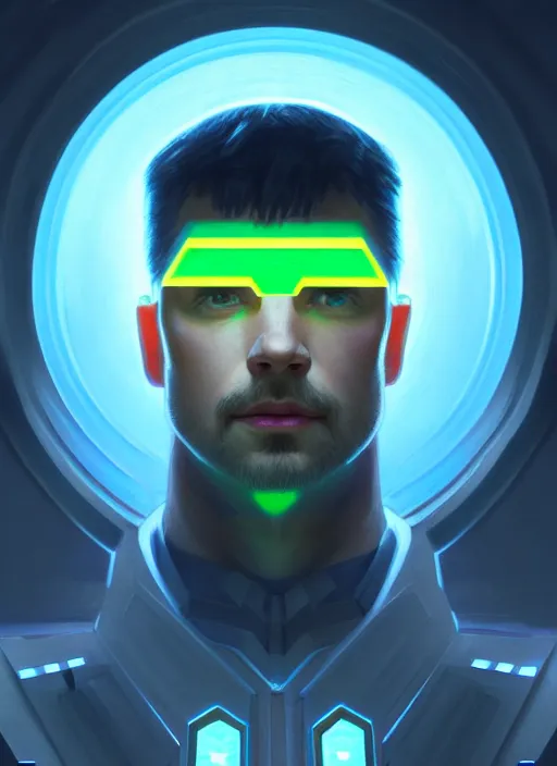 Image similar to symmetry!! portrait of steve from minecraft, sci - fi, tech wear, glowing lights!! intricate, elegant, highly detailed, digital painting, artstation, concept art, smooth, sharp focus, illustration, art by artgerm and greg rutkowski and alphonse mucha