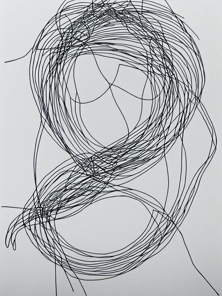 Prompt: wire art portrait, minimal and elegant, inspired by single line drawings from gejza schiller, the bauhaus, henri matisse.