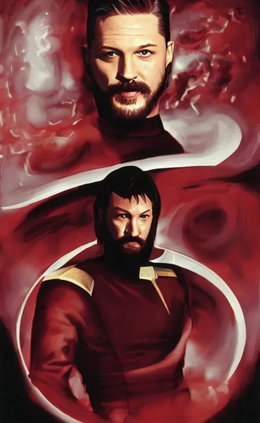 Image similar to portrait of tom hardy as commander riker ,star trek tng,