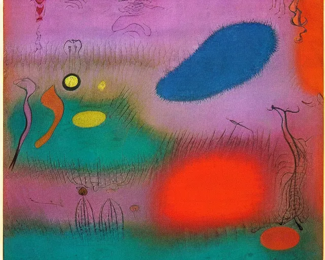 Image similar to Ocean waves in a psychedelic dream world. DMT. Curving rivers. Paul Klee. Zao Wou-ki. Yves Tanguy.