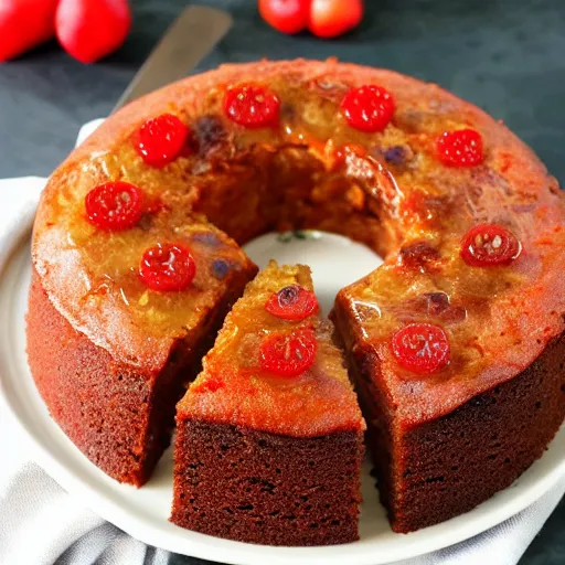 Image similar to close view of a beautiful and delicious chorizo cake, 4 k