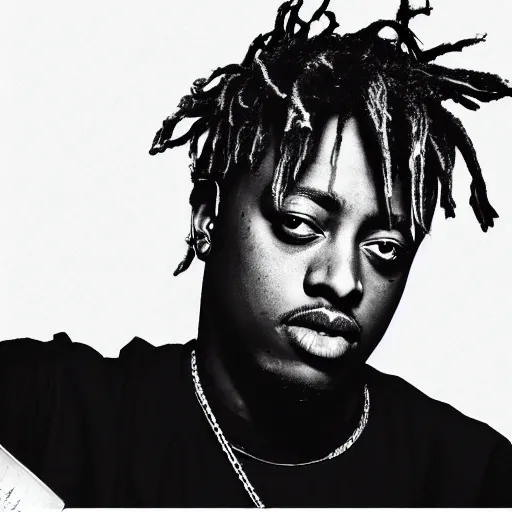 Image similar to juice wrld holding up a knife digital art 4 k the detailed super realistic