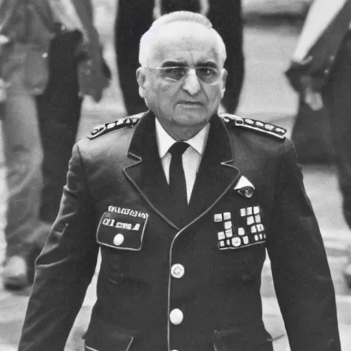 Prompt: Ile Davidov, former Macedonian general, 1986