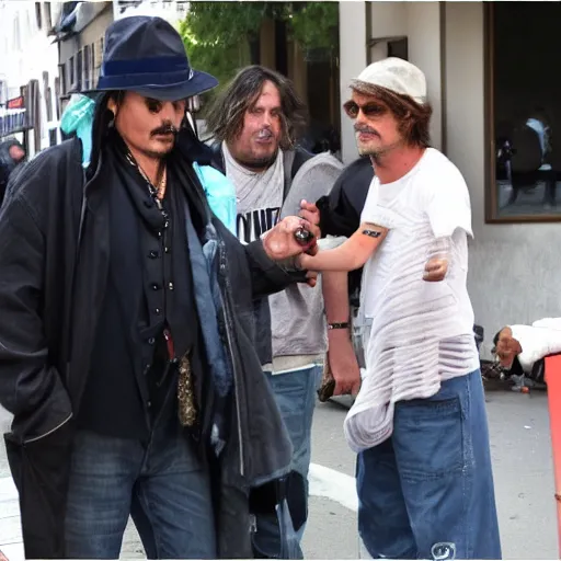 Image similar to johnny depp helping homeless people get food