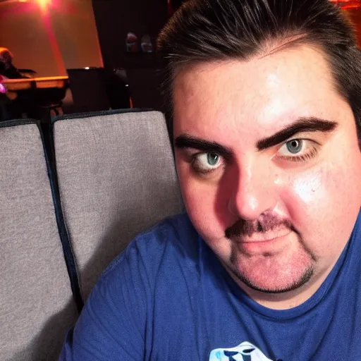 Prompt: Jeff Gerstmann wearing Majora's Mask