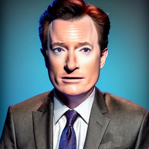 Prompt: photo portrait of the lovechild of conan o'brien, stephen colbert, jimmy kimmel, jimmy fallon, and seth meyers, realistic, hyperrealistic, 8 k resolution, hd quality, very detailed, highly detailed, intricate details, real life, real world, trending on artstation, digital art, really realistic, very realistic, headshot, head in frame, photograph, portrait