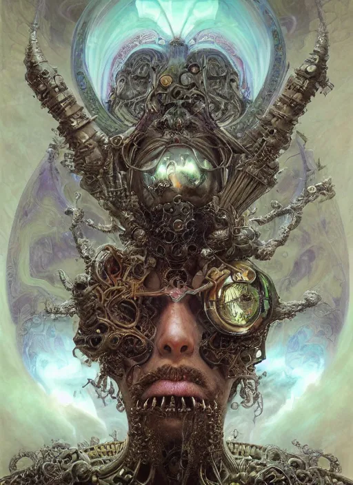 Image similar to a portrait of the girk hierophant, fantasy portrait made of fractals, ultra realistic, wide angle, intricate details, the fifth element artifacts, highly detailed by peter mohrbacher, hajime sorayama, wayne barlowe, boris vallejo, aaron horkey, gaston bussiere, craig mullins