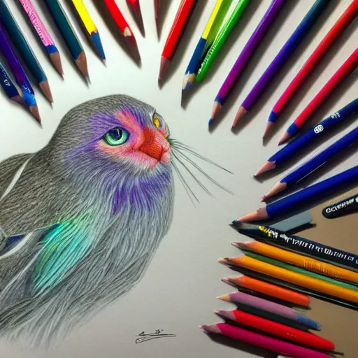 Image similar to Colored pencil art on paper, highly detailed, artstation, PrismaColor