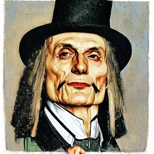 Image similar to A portrait of Vlad III as painted by norman rockwell