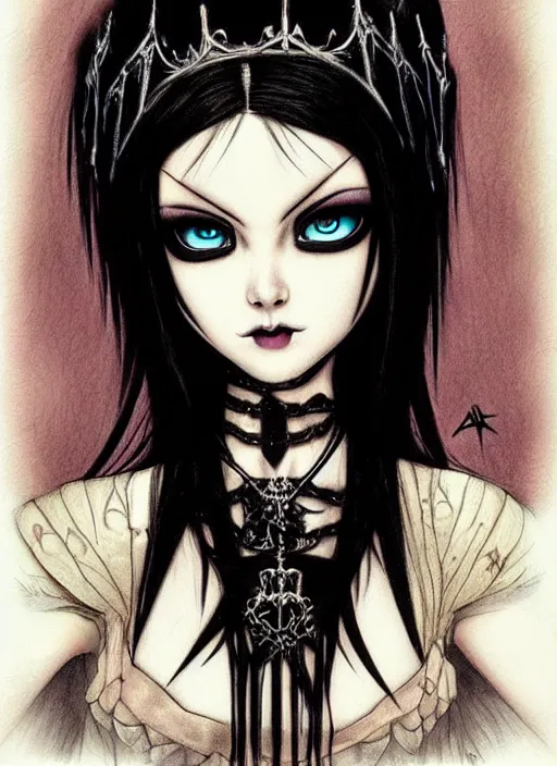 Image similar to ( ( gothic # ) ) princess portrait *. *. by battle angel alita * *, highly detailded