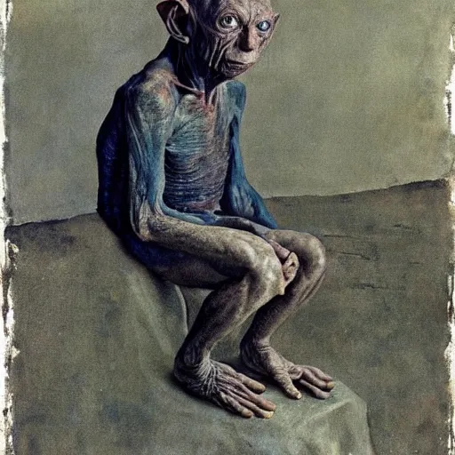 Image similar to “An Andrew Wyeth painting of Gollum”