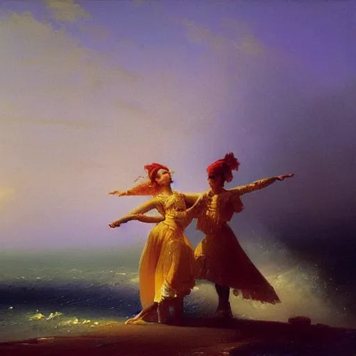 Image similar to dancers by ivan aivazovsky