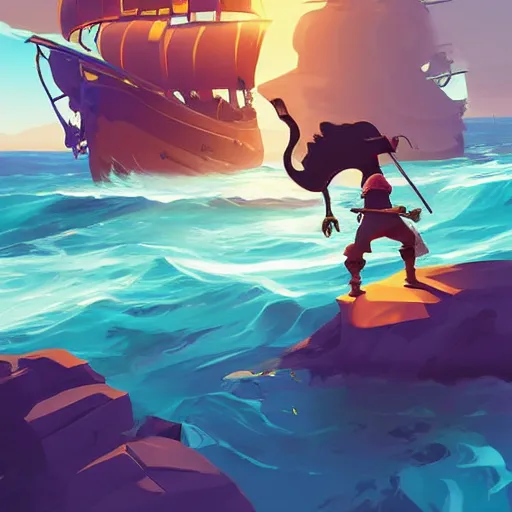 Image similar to painting treasure on sea of thieves game smooth median photoshop filter cutout vector, behance hd by jesper ejsing, by rhads, makoto shinkai and lois van baarle, ilya kuvshinov, rossdraws global illumination