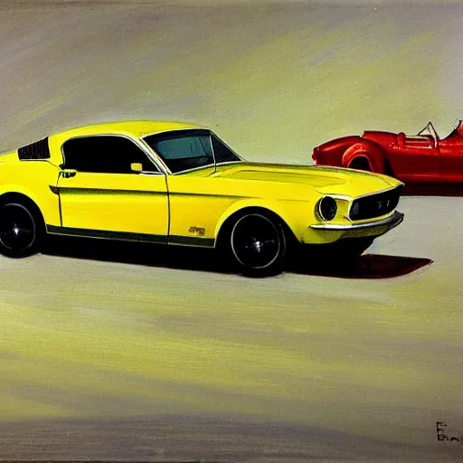 Image similar to Ford mustang by Edward hopper
