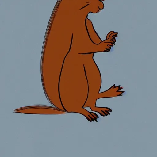 Prompt: A digital art of a squirrel pretending to be a human