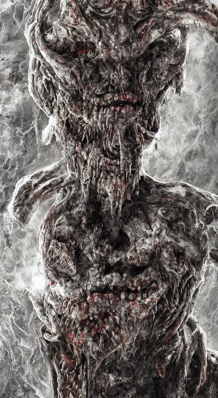 Image similar to gary busey as a monster designed by hr giger, colorful horror video game, sci fi horror,, body horror, unreal engine, octane render, depth of field, cycles render, hd