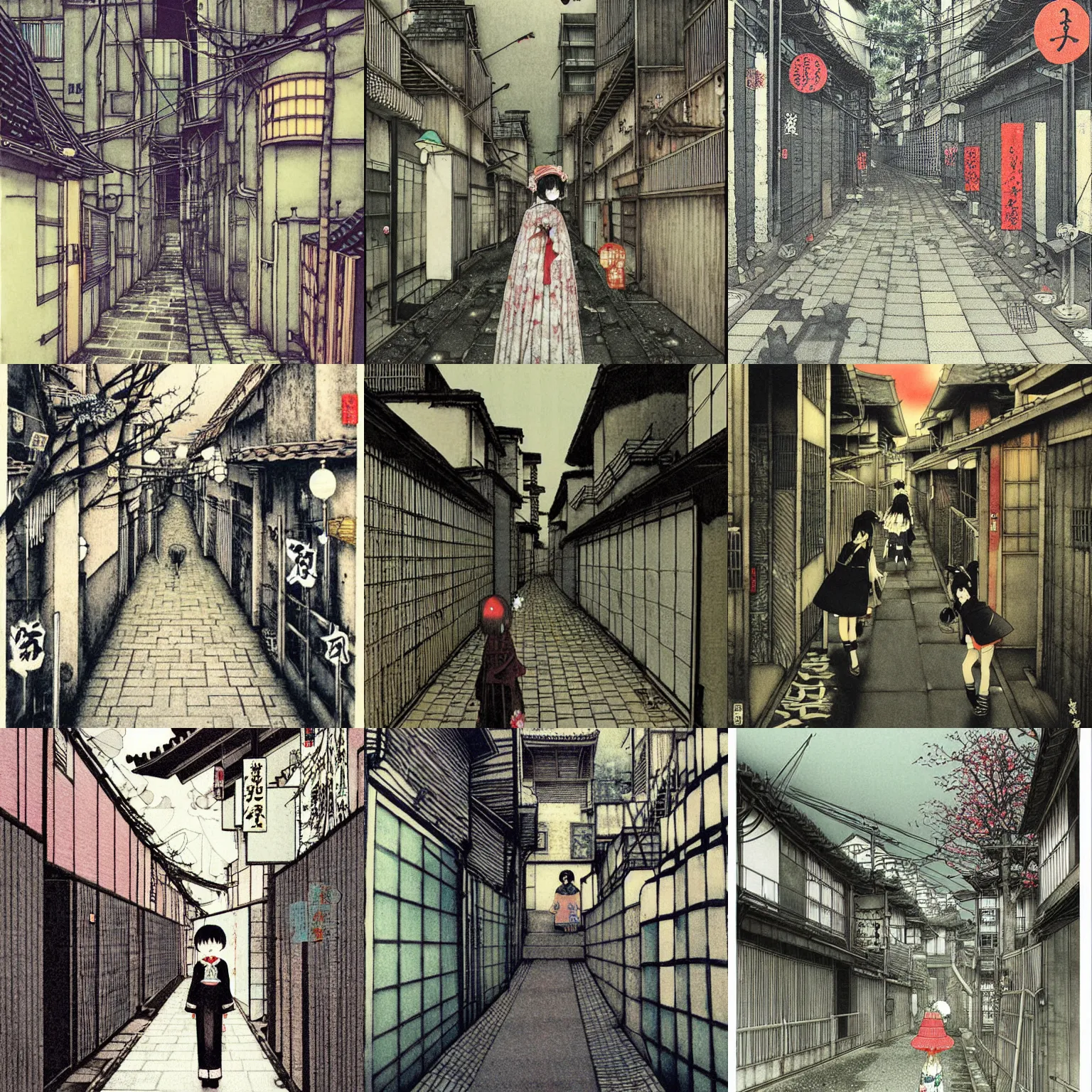 Prompt: tokyo alleyway by takato yomamoto, beautiful