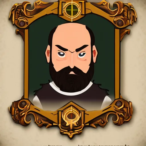 Image similar to bearded priest portrait in the style of civilization 6