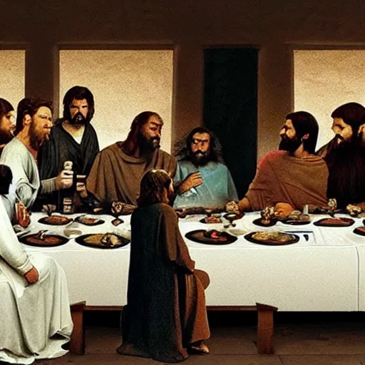 Image similar to the cast of Star Wars at the last supper