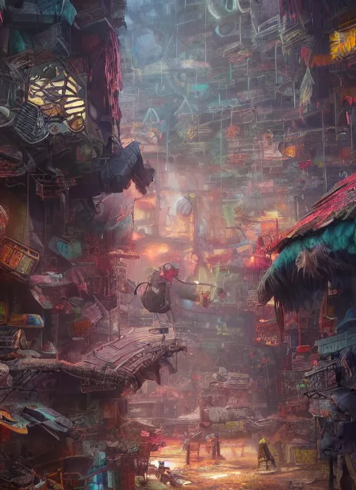 Image similar to detailed concept art illustration colorful oil painting of a dystopian fantasy world in full intricate design, ultra detailed, digital art, octane render, 4K, dystopian, micro details, hyper realistic