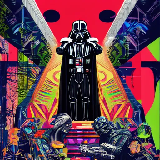 Image similar to Tristan Eaton, maximalism, darth vader