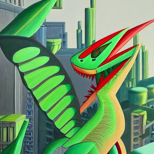 Image similar to a painting of sceptile by ricardo bofill