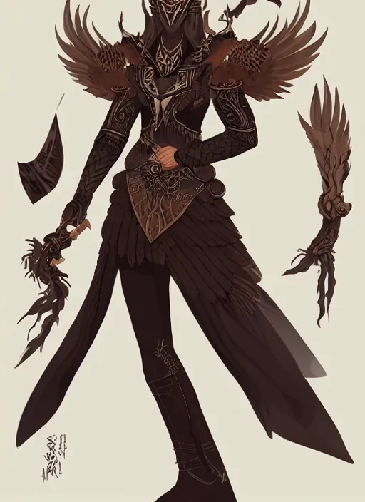 Image similar to hawk headed warlock, wind magic, exquisite details, full body character design, white background, by studio muti