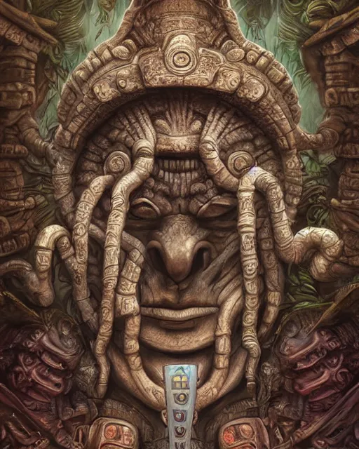 digital painting of chac, mayan god of rain by filipe | Stable ...