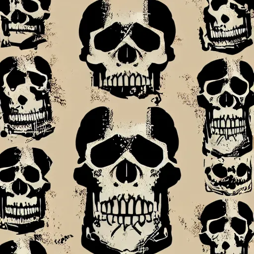 Prompt: digital grunge skulls vector asset pack, in the style of Francis Bacon and Picasso