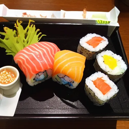 Prompt: McDonalds sushi, food photo