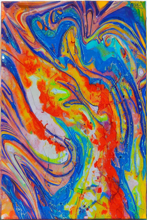 Prompt: Dr. Simi, acrylic paint pour, watercolor, marbling, graffiti, very detailed, large white border, 144x144 canvas, hd, high resolution print :1 CMYK :1