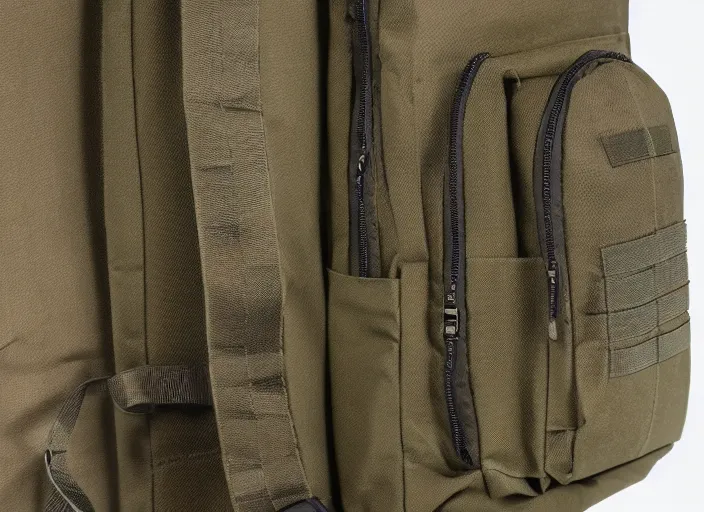 Prompt: military backpack close up
