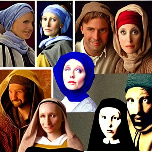 Prompt: the cast of friends as the girl with the pearl earring